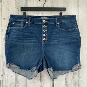 TORRID Blue Denim Button Fly Jean Shorts 22